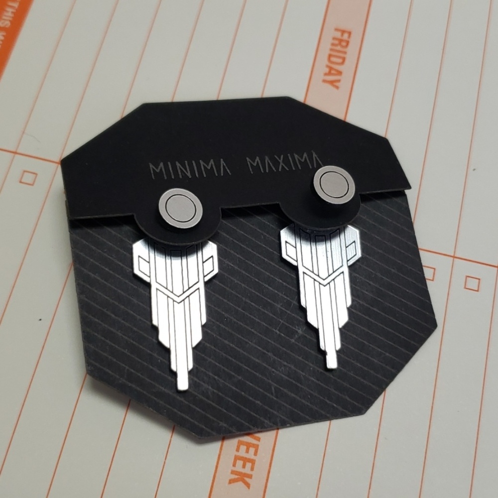 NEW Minima Maxima Art Deco Ear Jacket Earrings